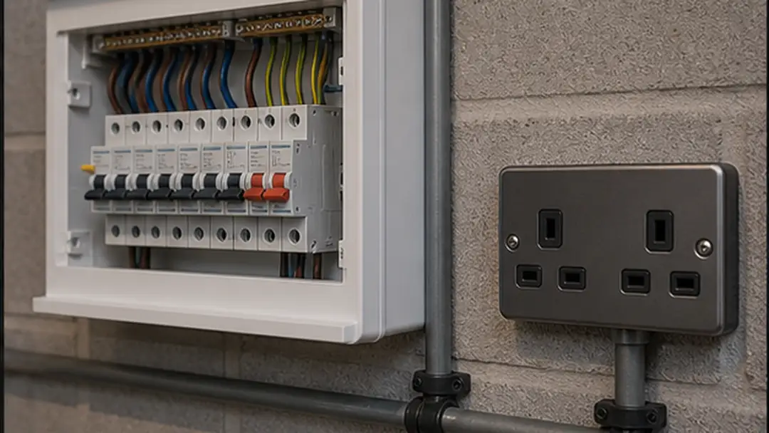 Illustrative garage wiring installation work in Forfar