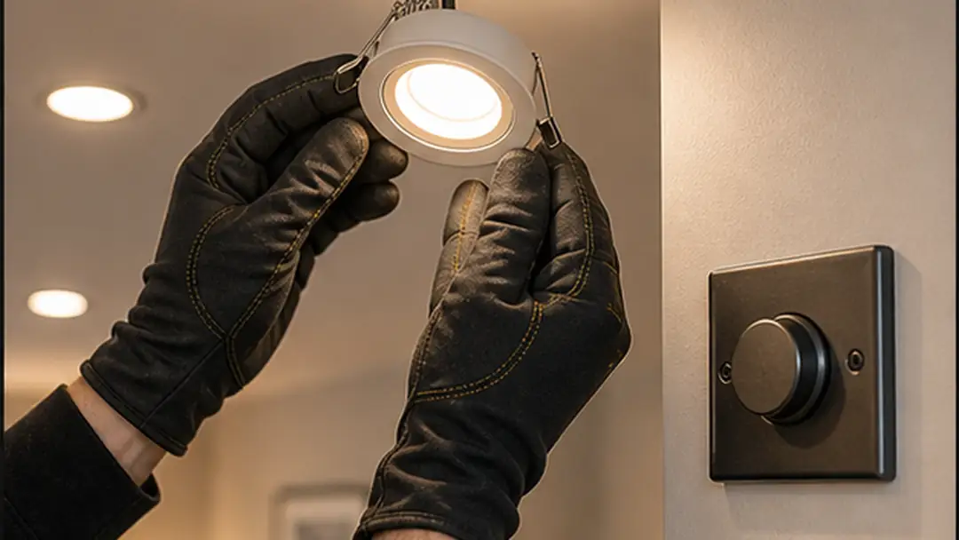 Illustrative indoor lighting installation work in Forfar